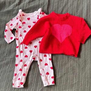 Cat & Jack Valentine's Day Heart Set, 6-9m